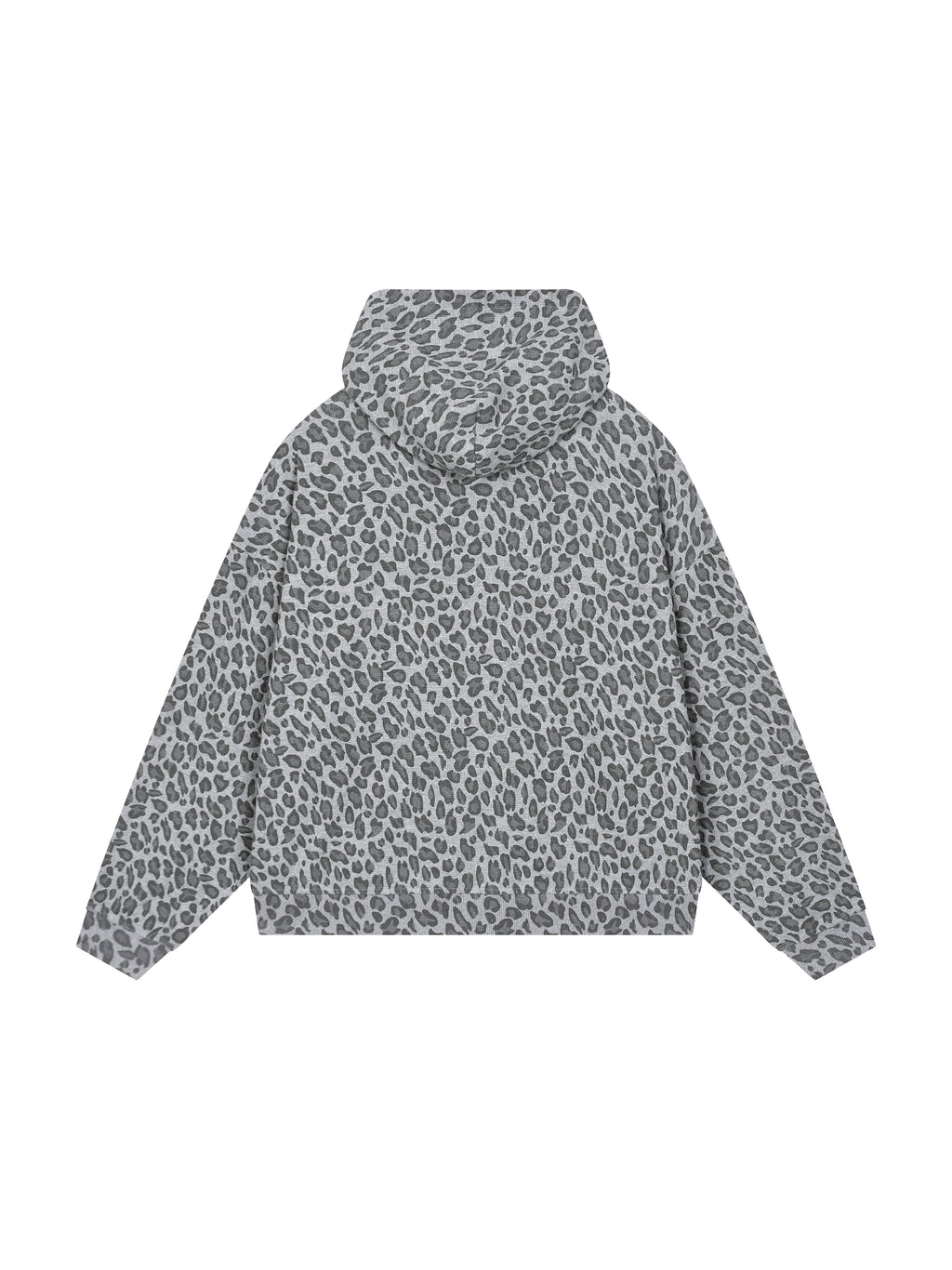 Leopard Print Waffle Full Zip Hoodie
