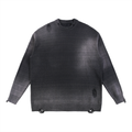 World Of Rock Distressed Ripped Crewneck Sweater