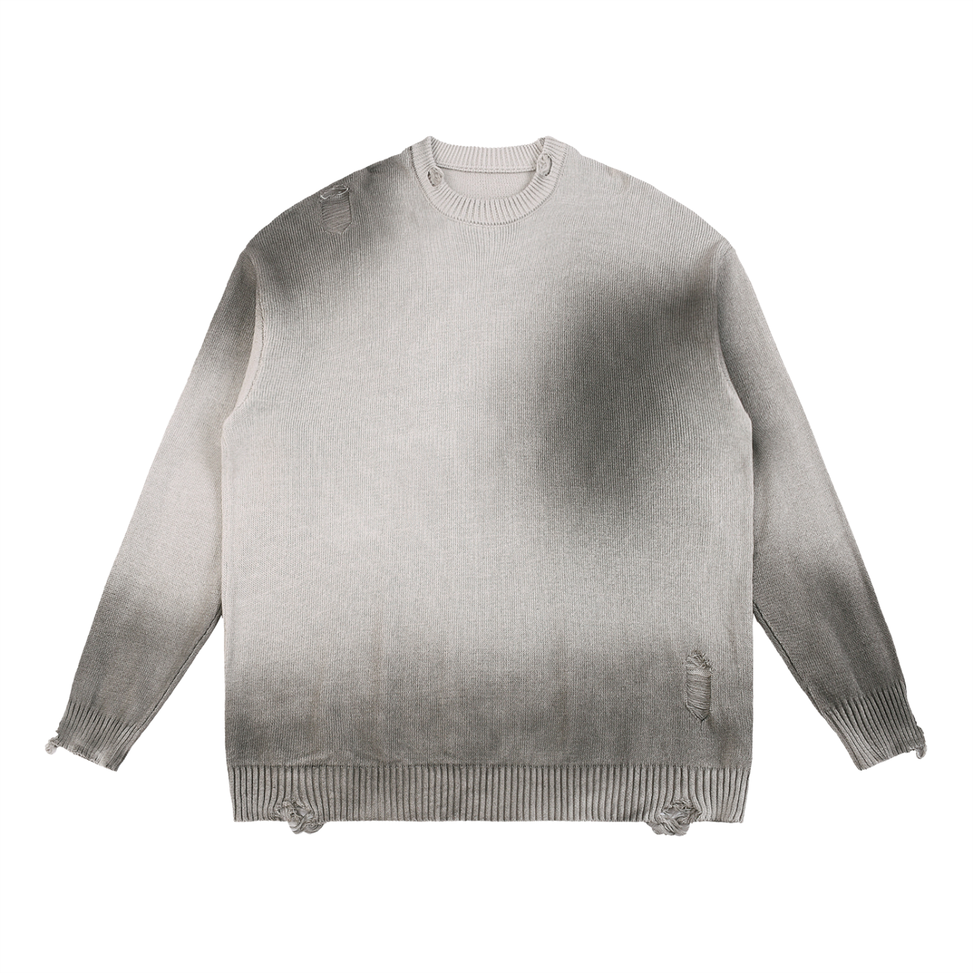 World Of Rock Distressed Ripped Crewneck Sweater
