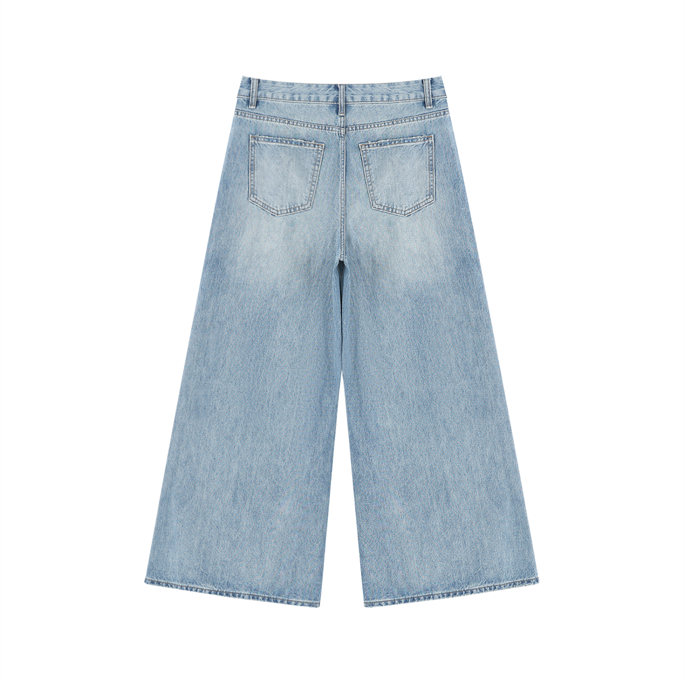 World Of Rock Distressed Wide Leg Jeans