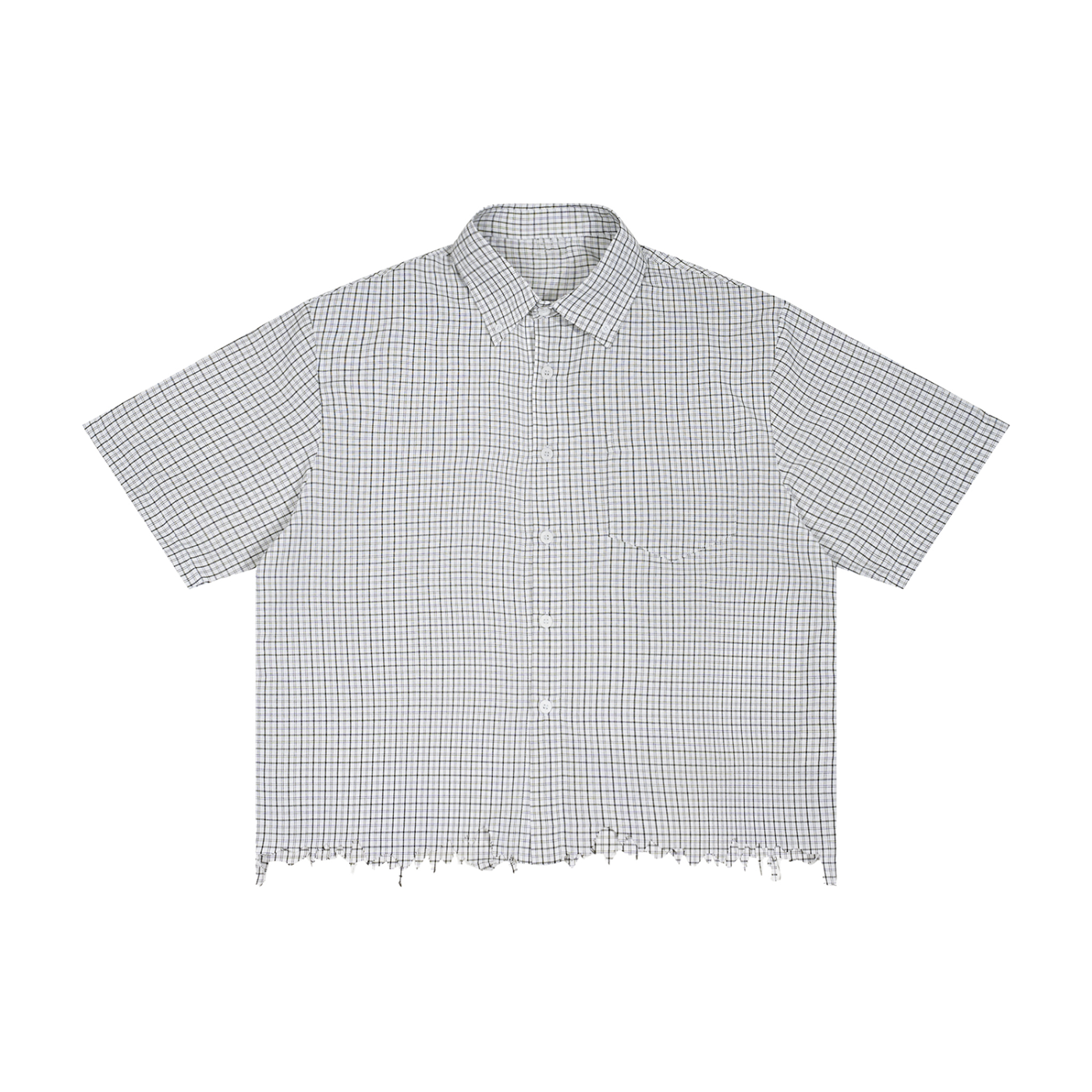 World Of Rock Unisex Distressed Plaid Boxy Shirt