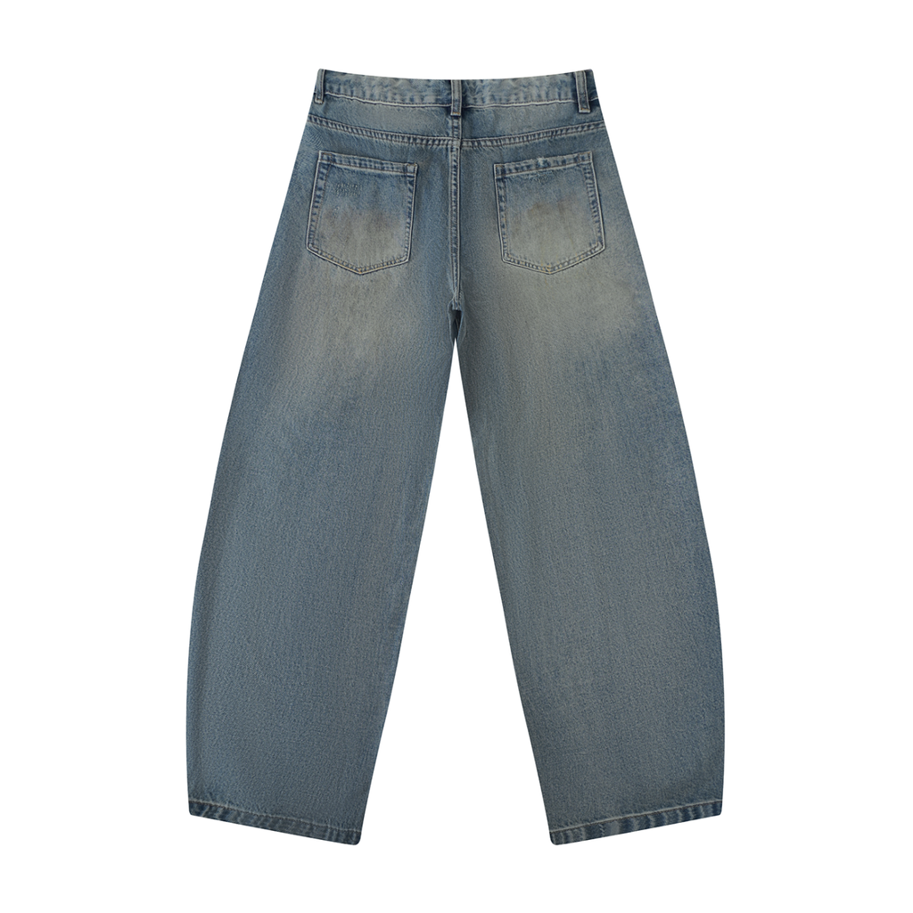 World Of Rock Distressed Barrel Leg Jeans