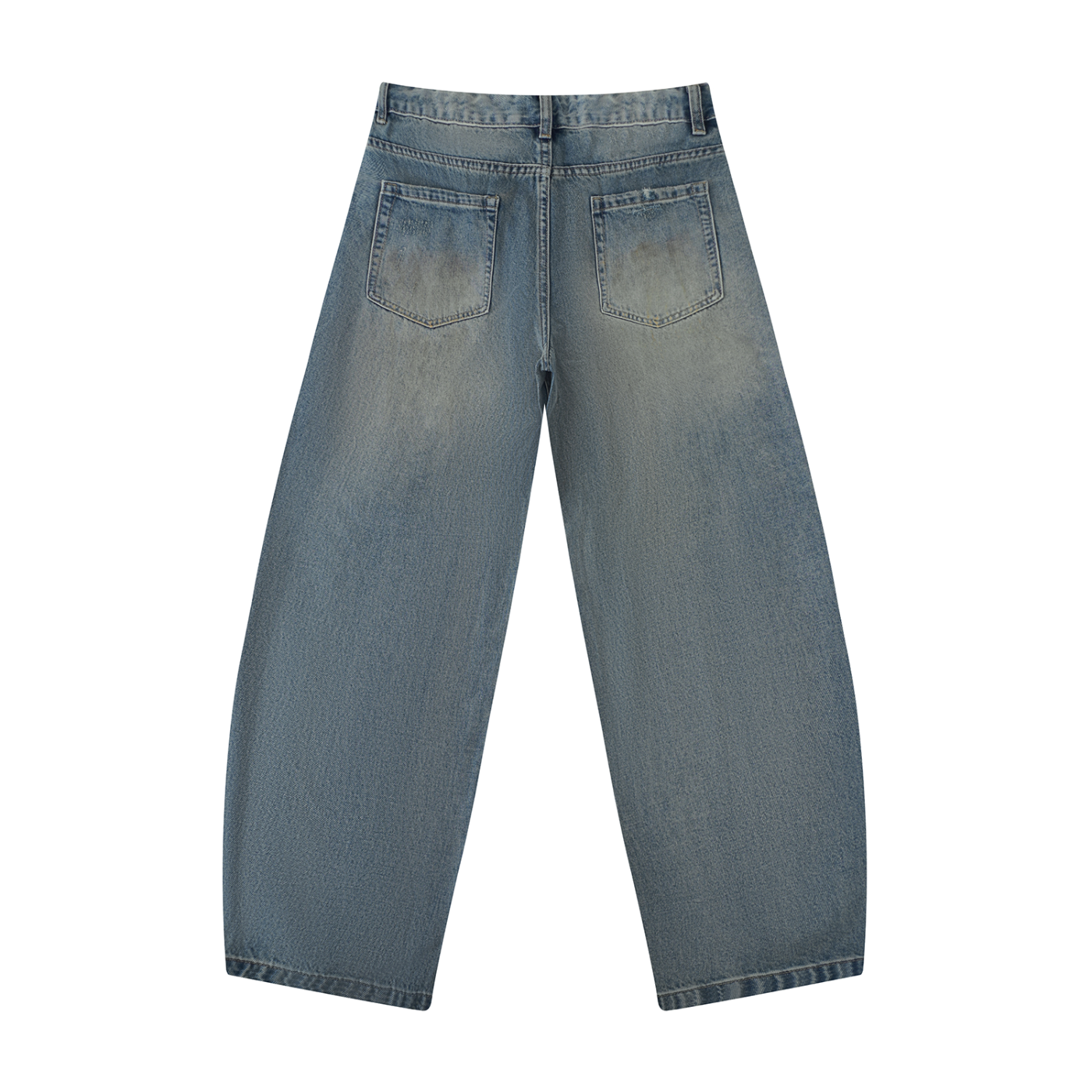 World Of Rock Distressed Barrel Leg Jeans