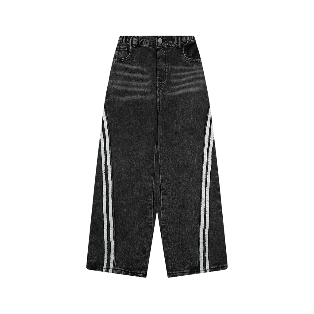 Baggy Vintage Wash Side Stripe Jeans
