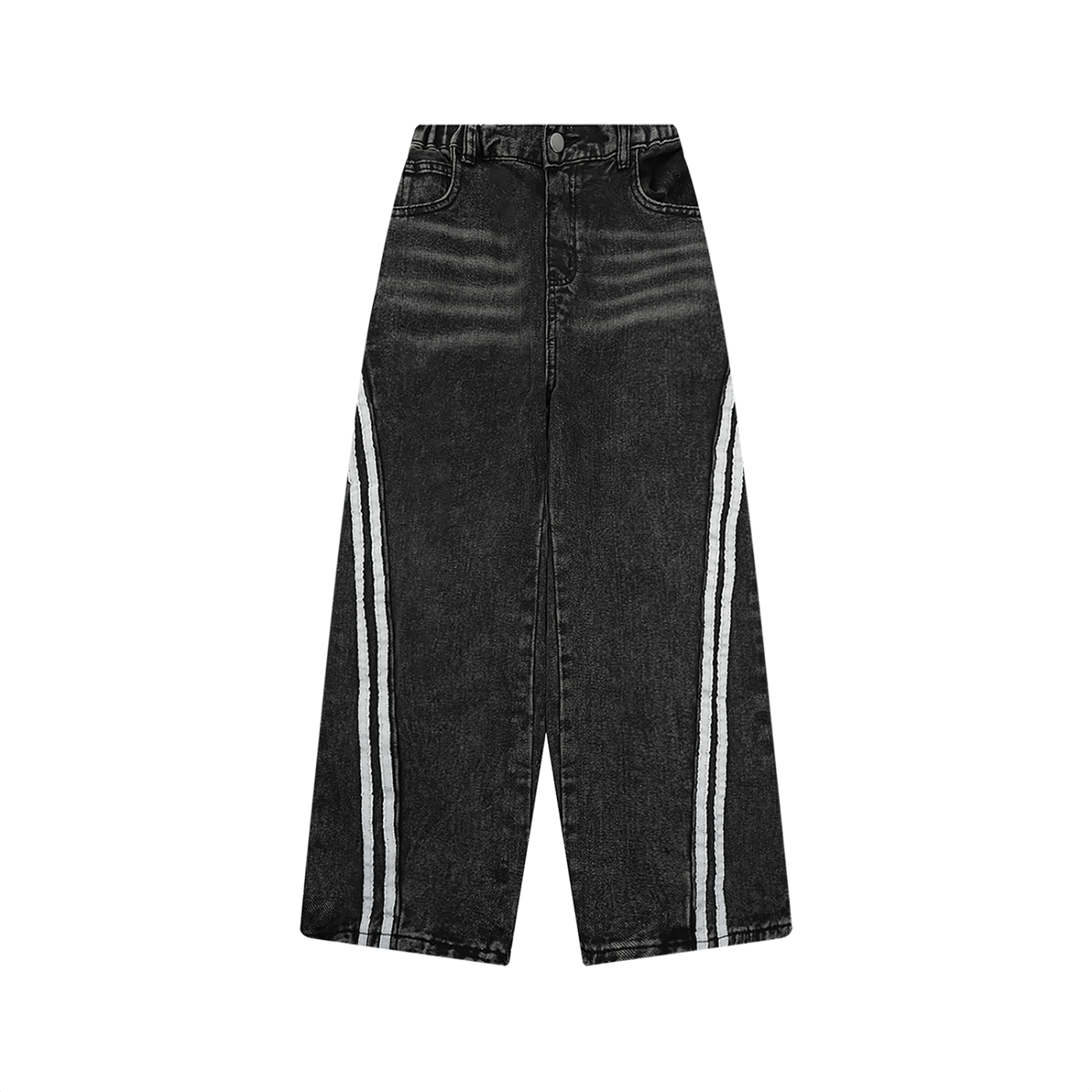 Baggy Vintage Wash Side Stripe Jeans