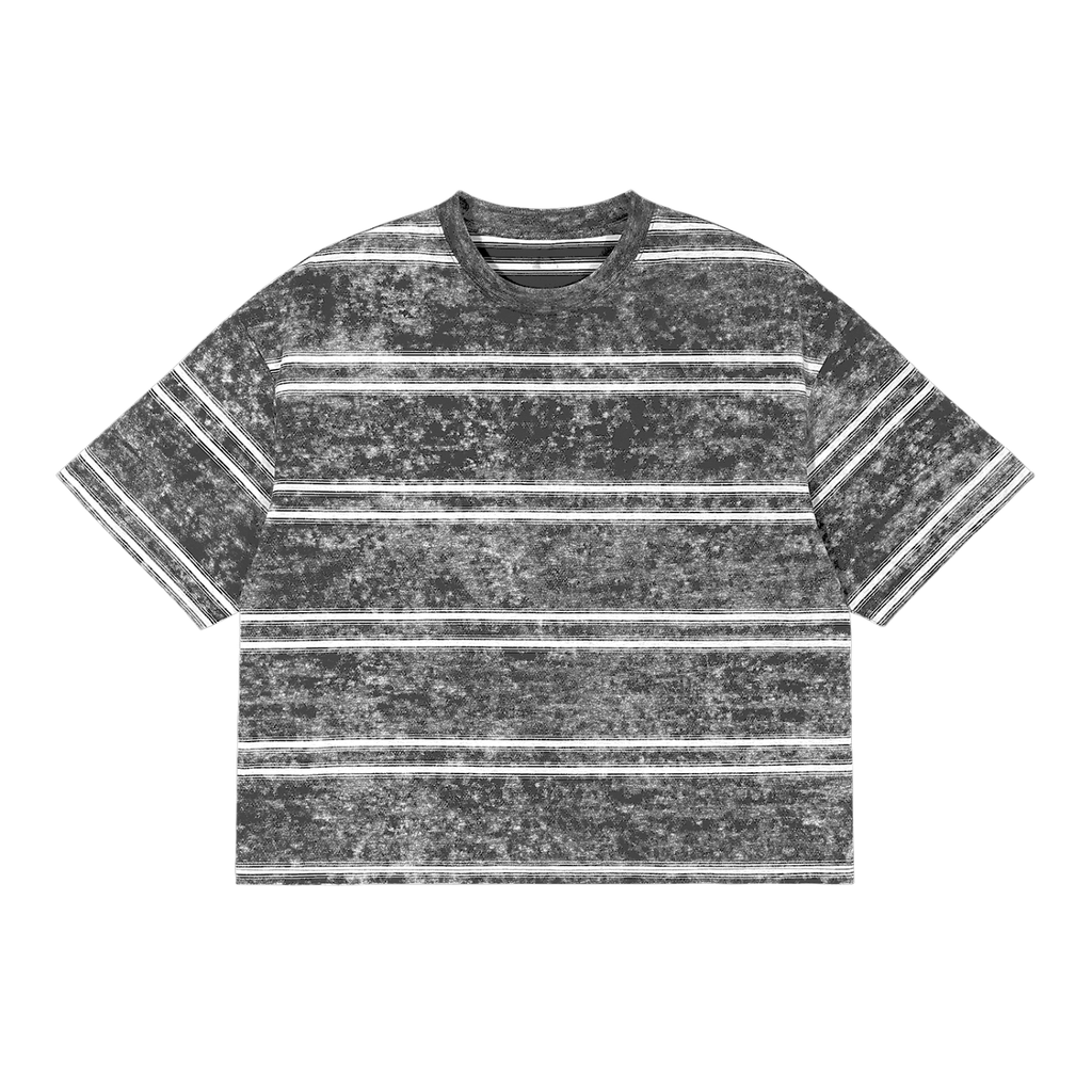 Basic Boxy Stripped World Of Rock T-Shirt