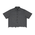 World Of Rock Unisex Distressed Plaid Boxy Shirt