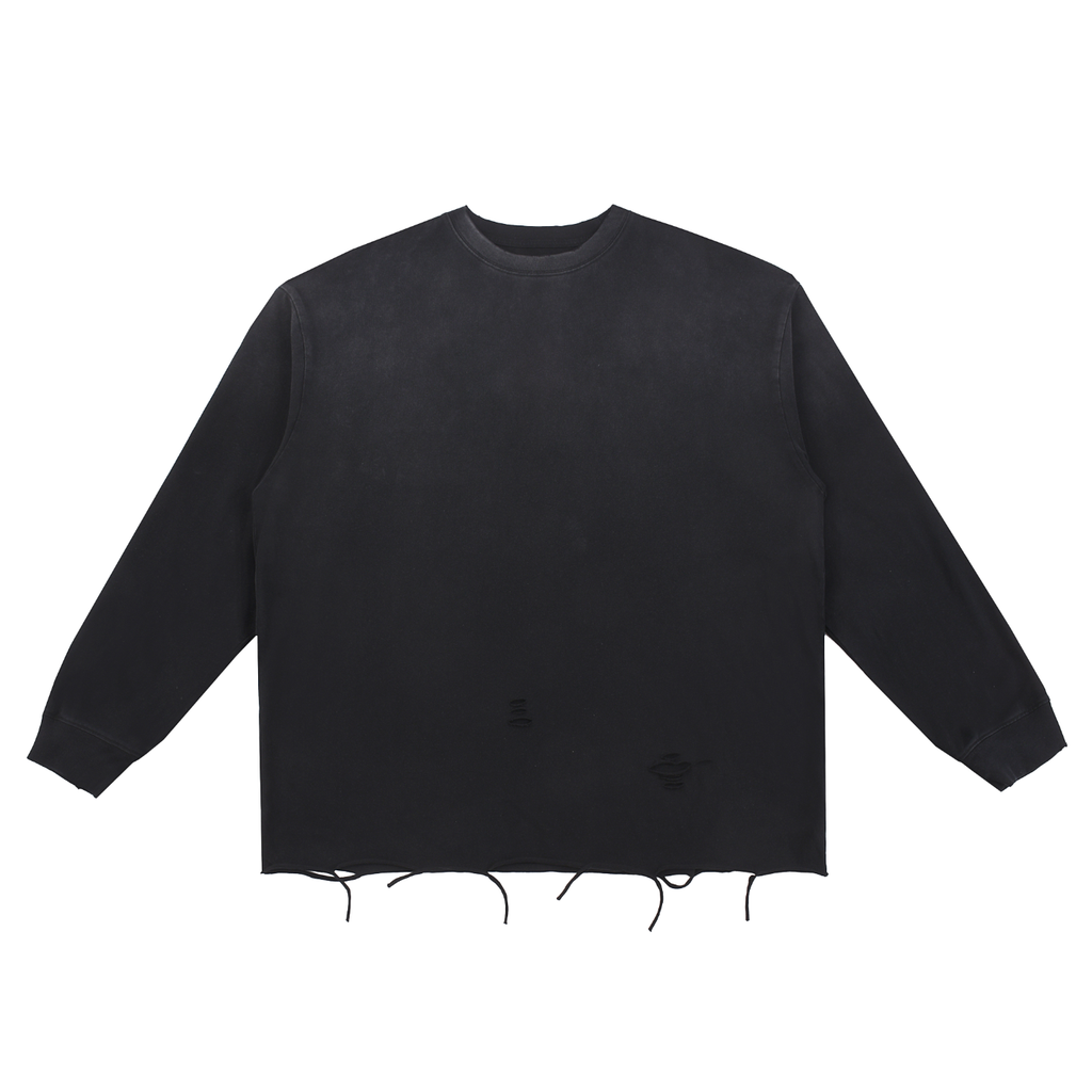 Raw Edge Ripped Long Sleeve Shirt World Of Rock