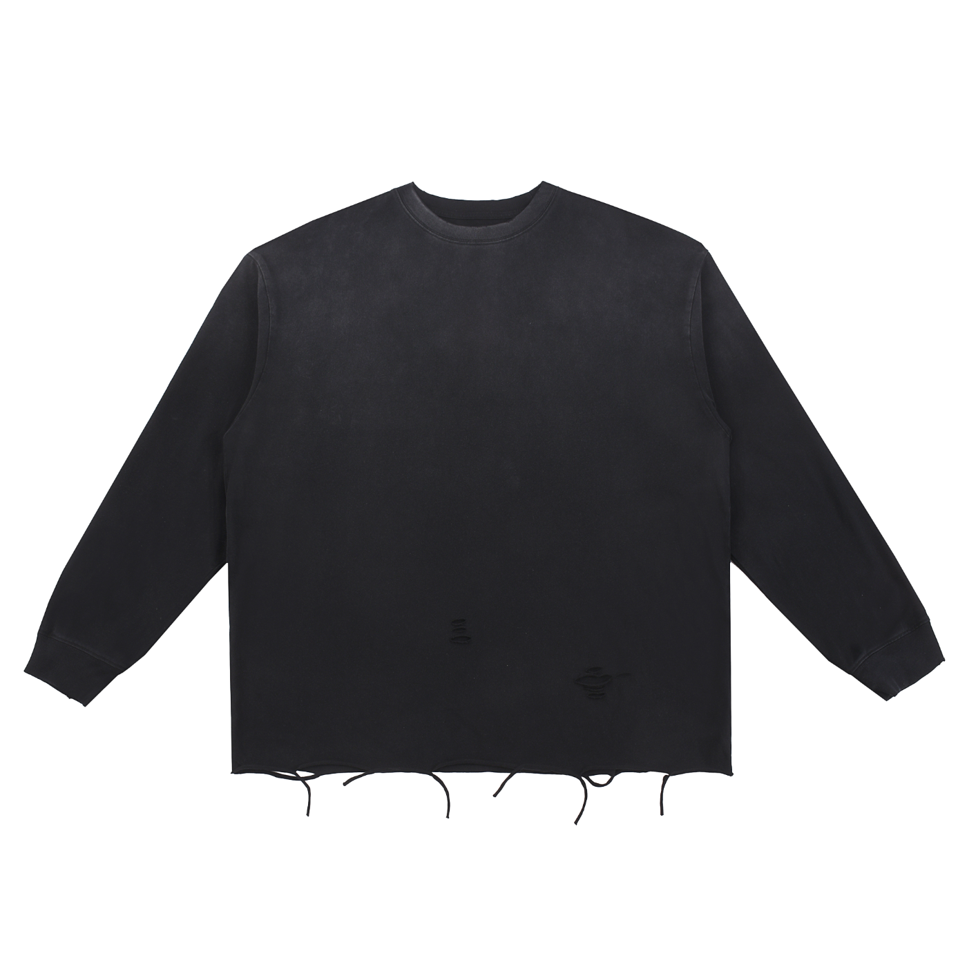 Raw Edge Ripped Long Sleeve Shirt World Of Rock