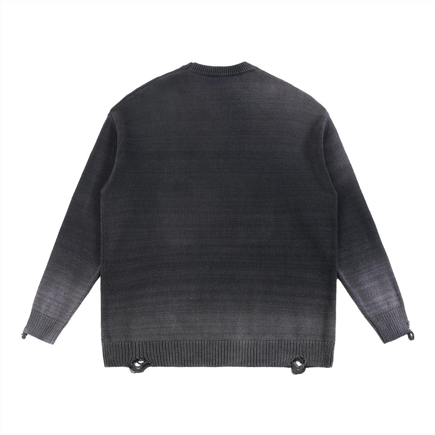 World Of Rock Distressed Ripped Crewneck Sweater