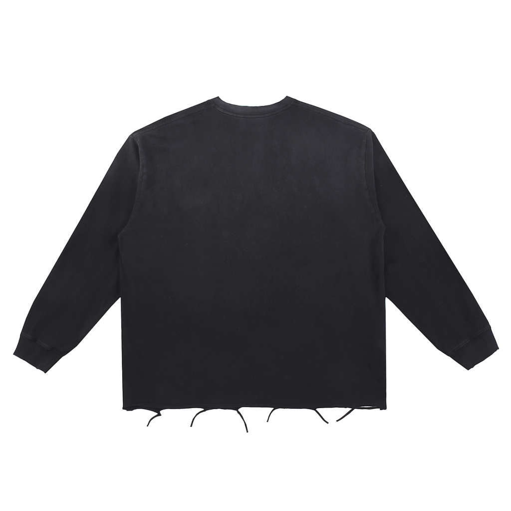 Raw Edge Ripped Long Sleeve Shirt World Of Rock