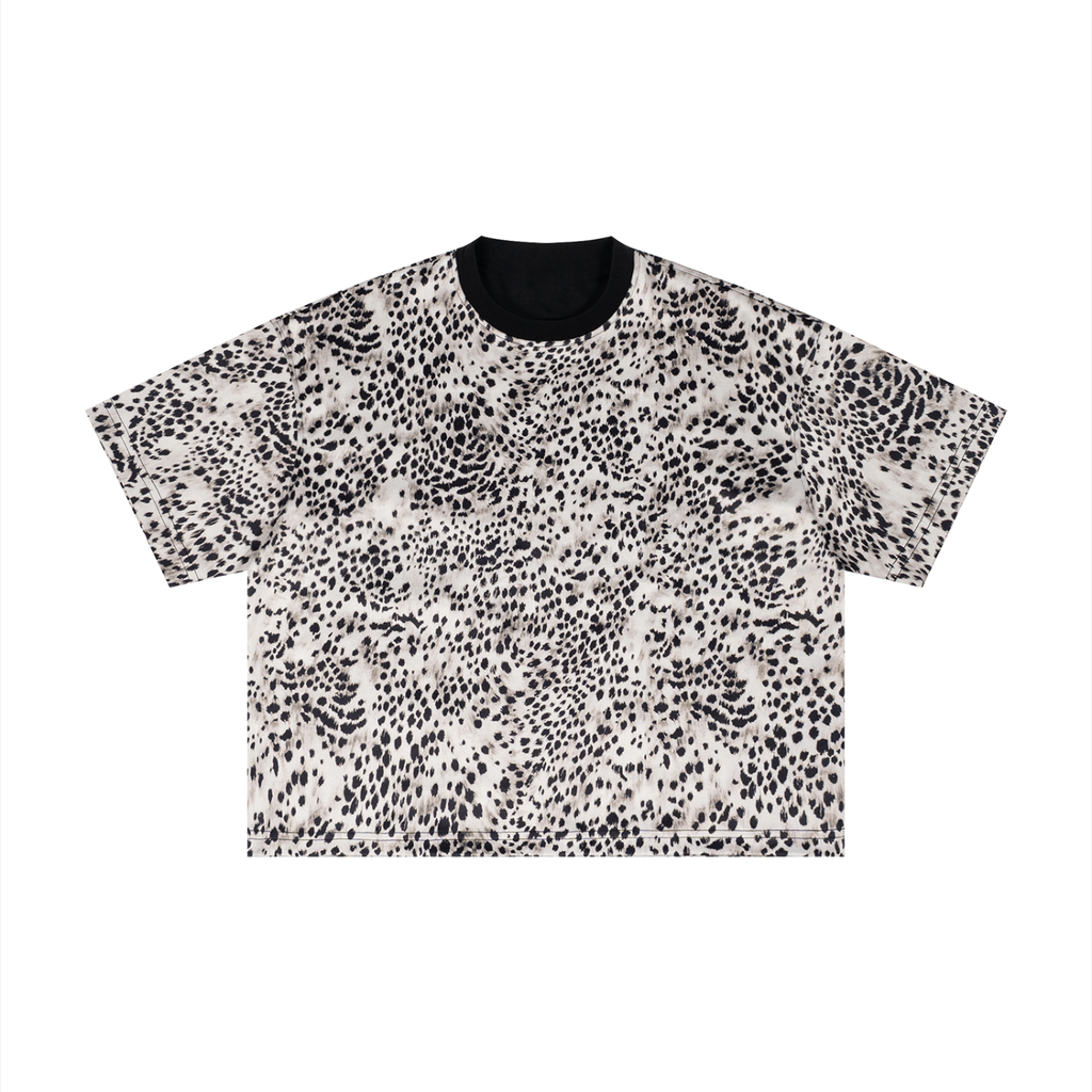 Leopard Print Boxy T-Shirt World Of Rock (NO IT'S NOT POLYESTER)