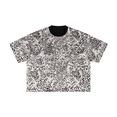 Leopard Print Boxy T-Shirt World Of Rock (NO IT'S NOT POLYESTER)