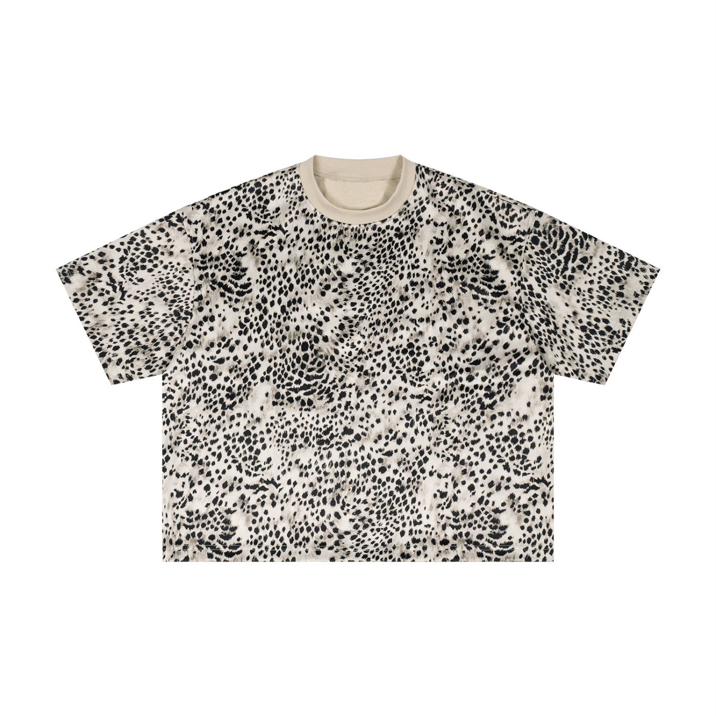 Leopard Print Boxy T-Shirt World Of Rock (NO IT'S NOT POLYESTER)