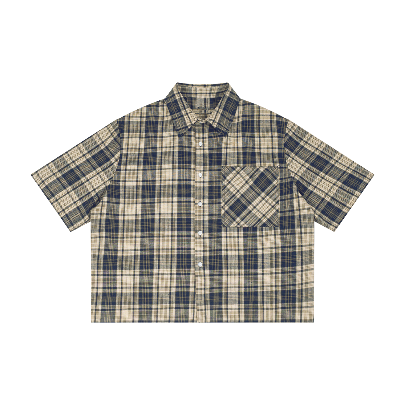World Of Rock Unisex Plaid Boxy Short Sleeve Shirt