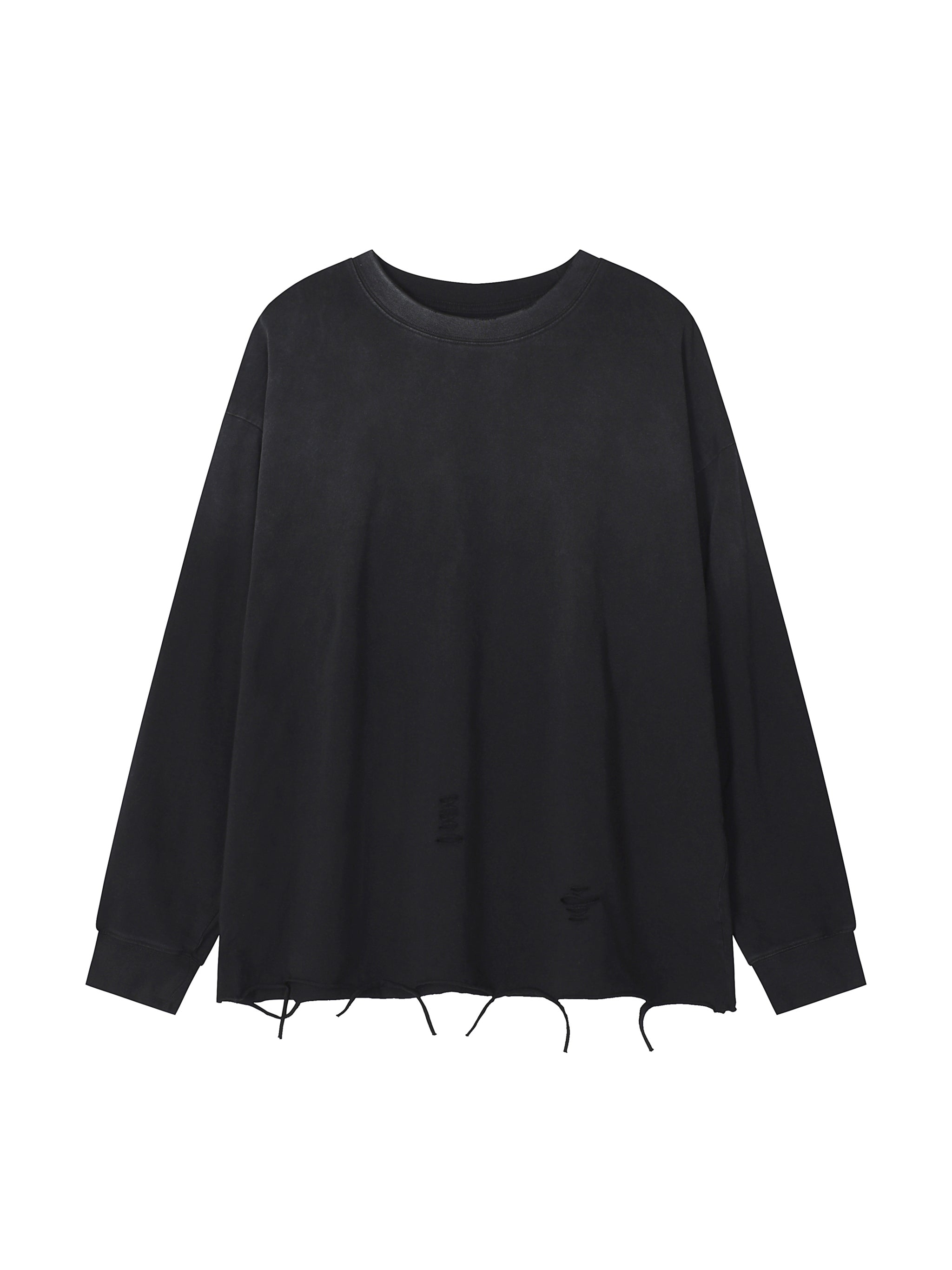 Raw Edge Ripped Long Sleeve Shirt World Of Rock