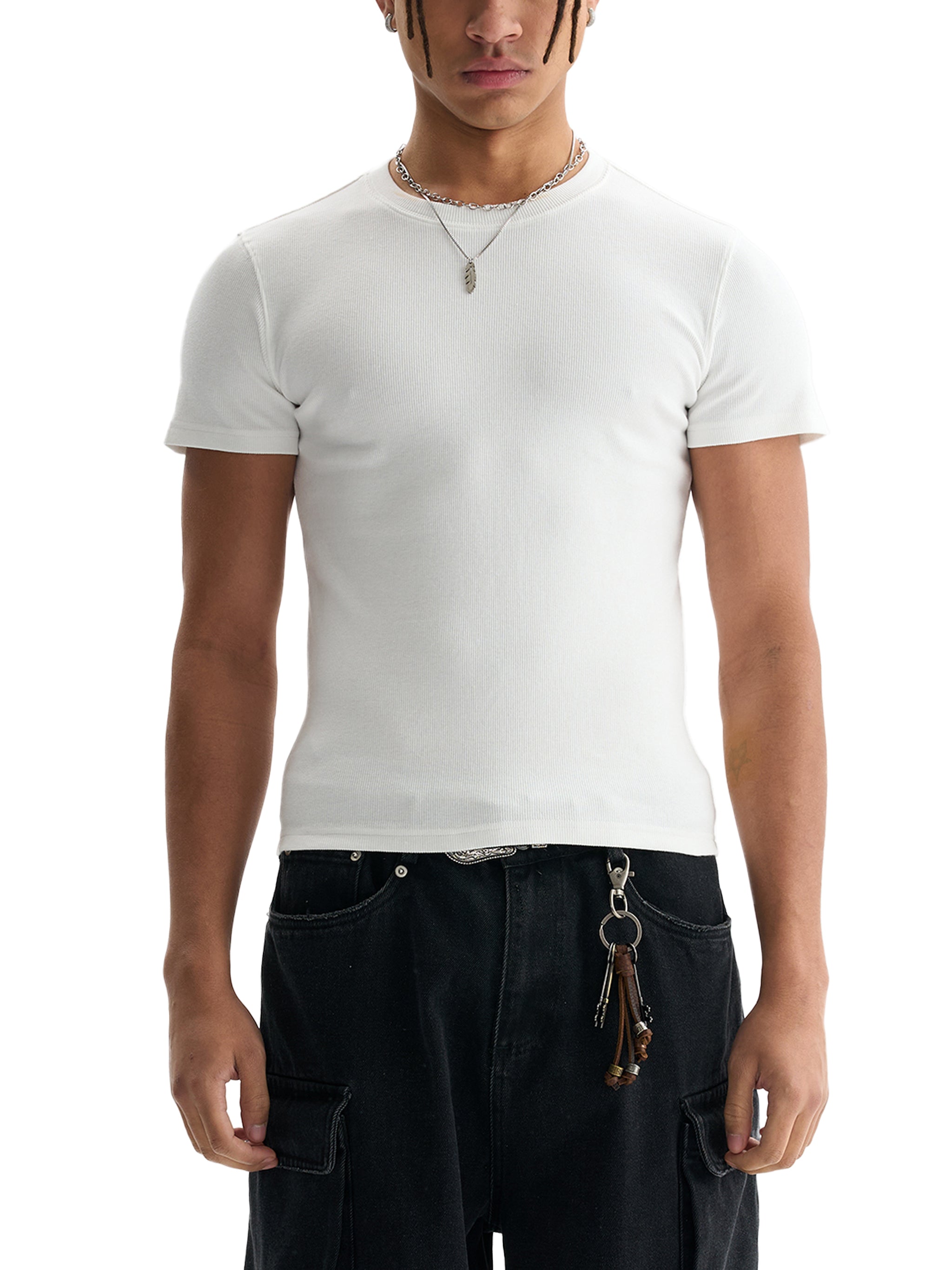 Men's Bodycon World Of Rock Ribbed Crop Top