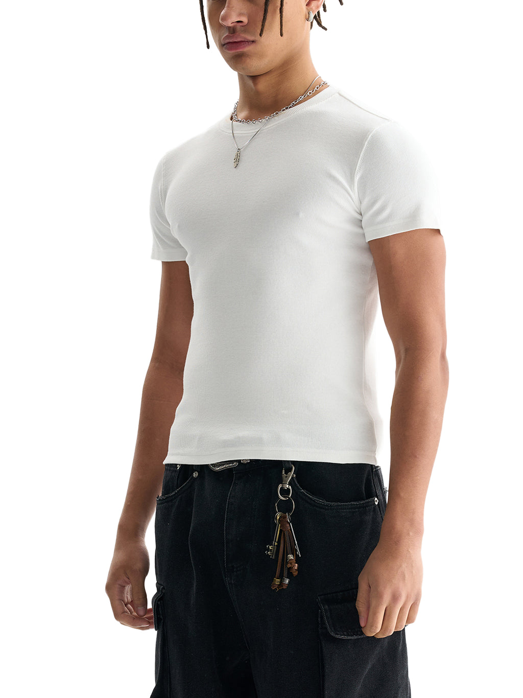 Men's Bodycon World Of Rock Ribbed Crop Top