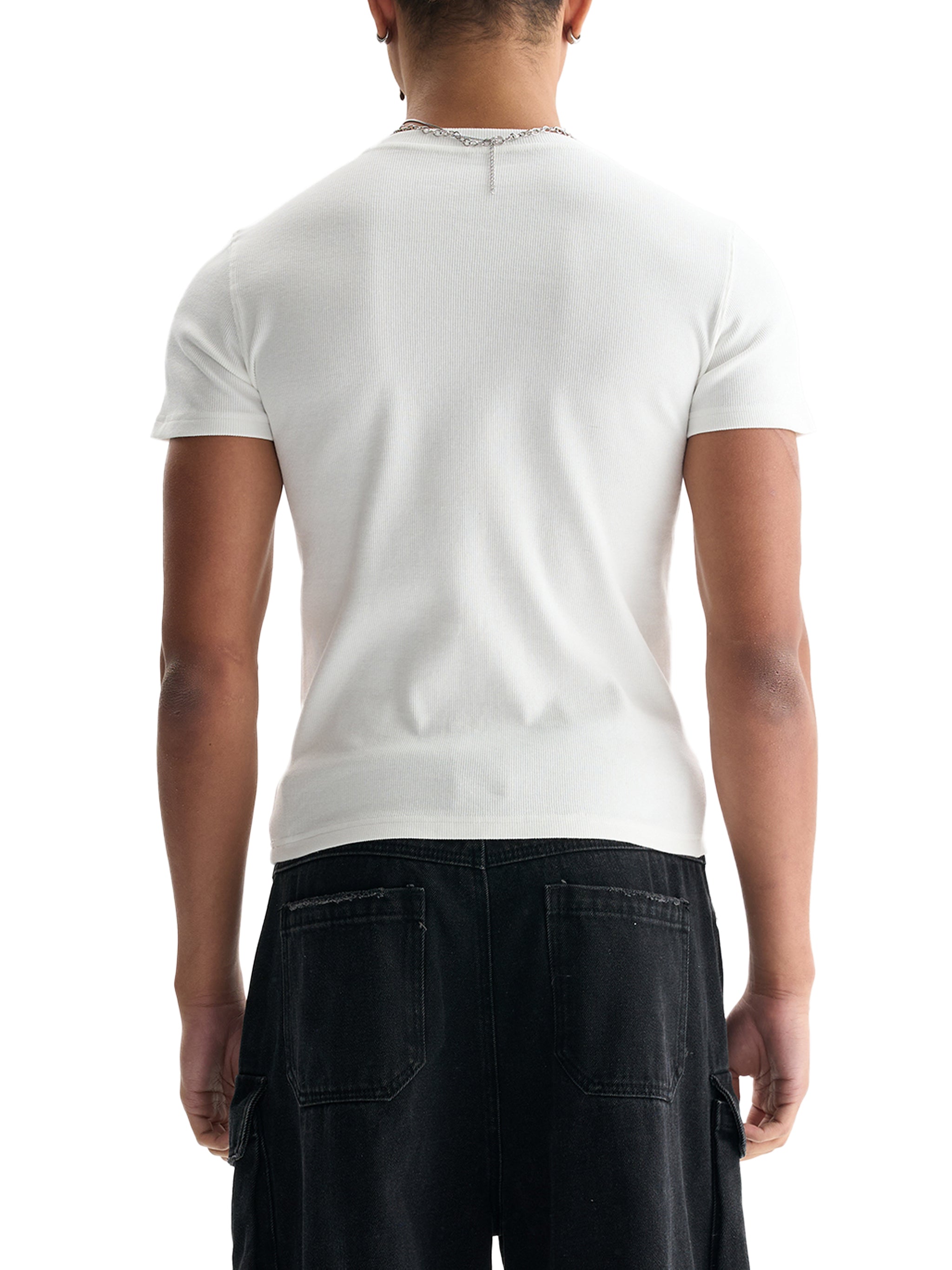 Men's Bodycon World Of Rock Ribbed Crop Top