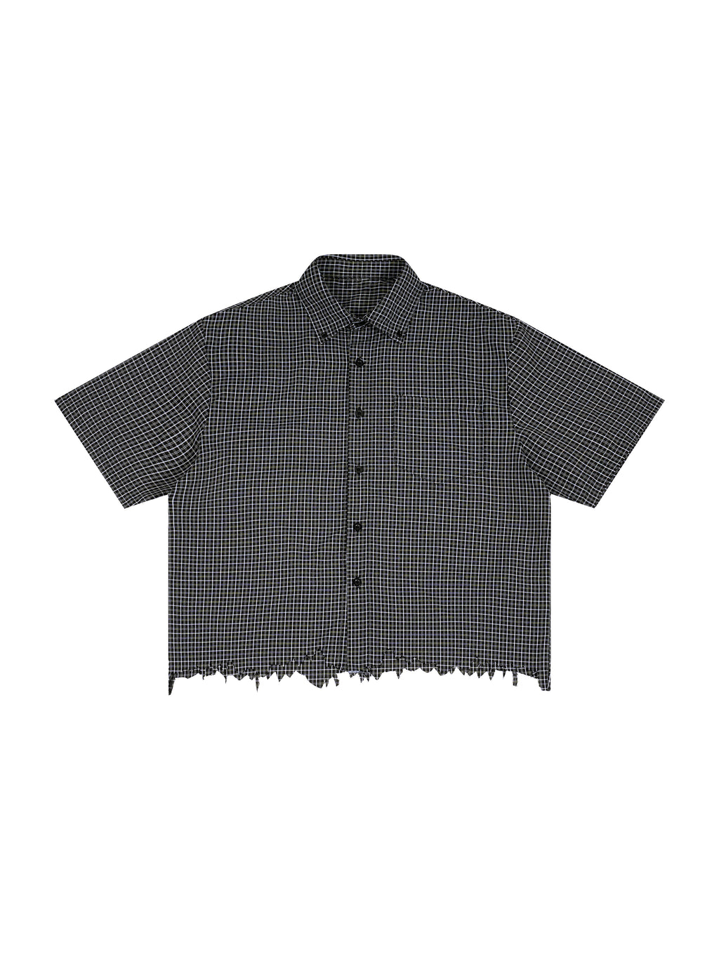 World Of Rock Unisex Distressed Plaid Boxy Shirt