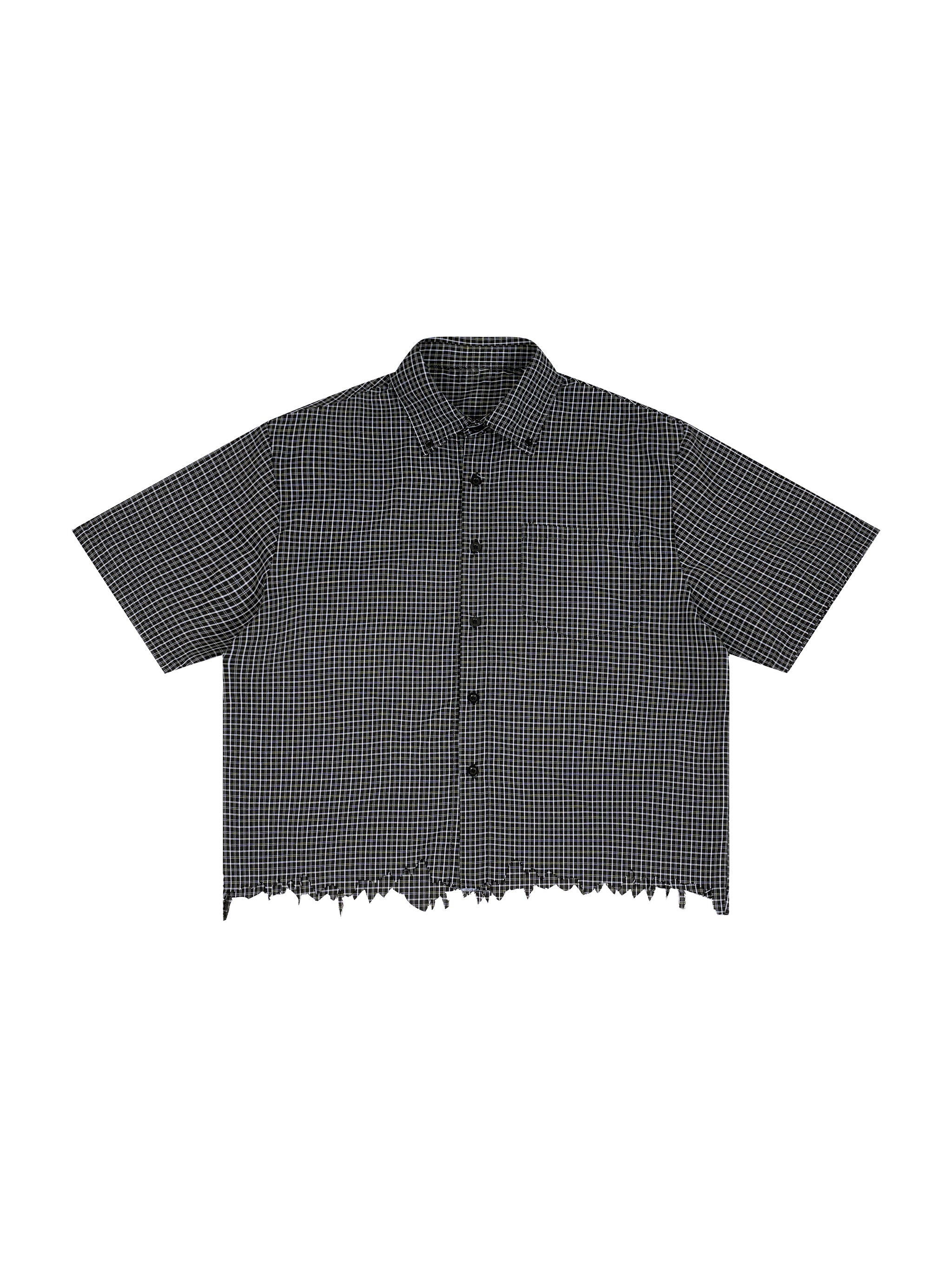 World Of Rock Unisex Distressed Plaid Boxy Shirt