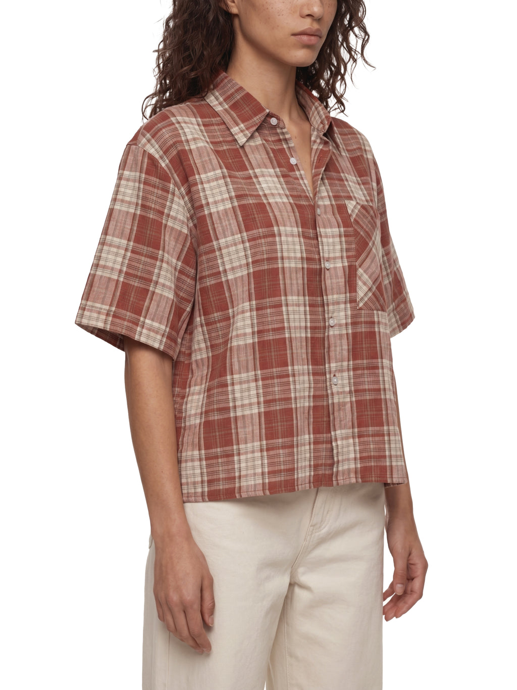 World Of Rock Unisex Plaid Boxy Short Sleeve Shirt