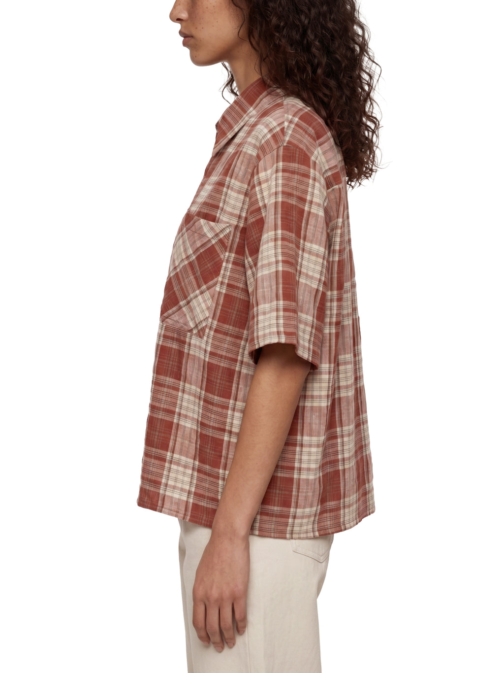 World Of Rock Unisex Plaid Boxy Short Sleeve Shirt