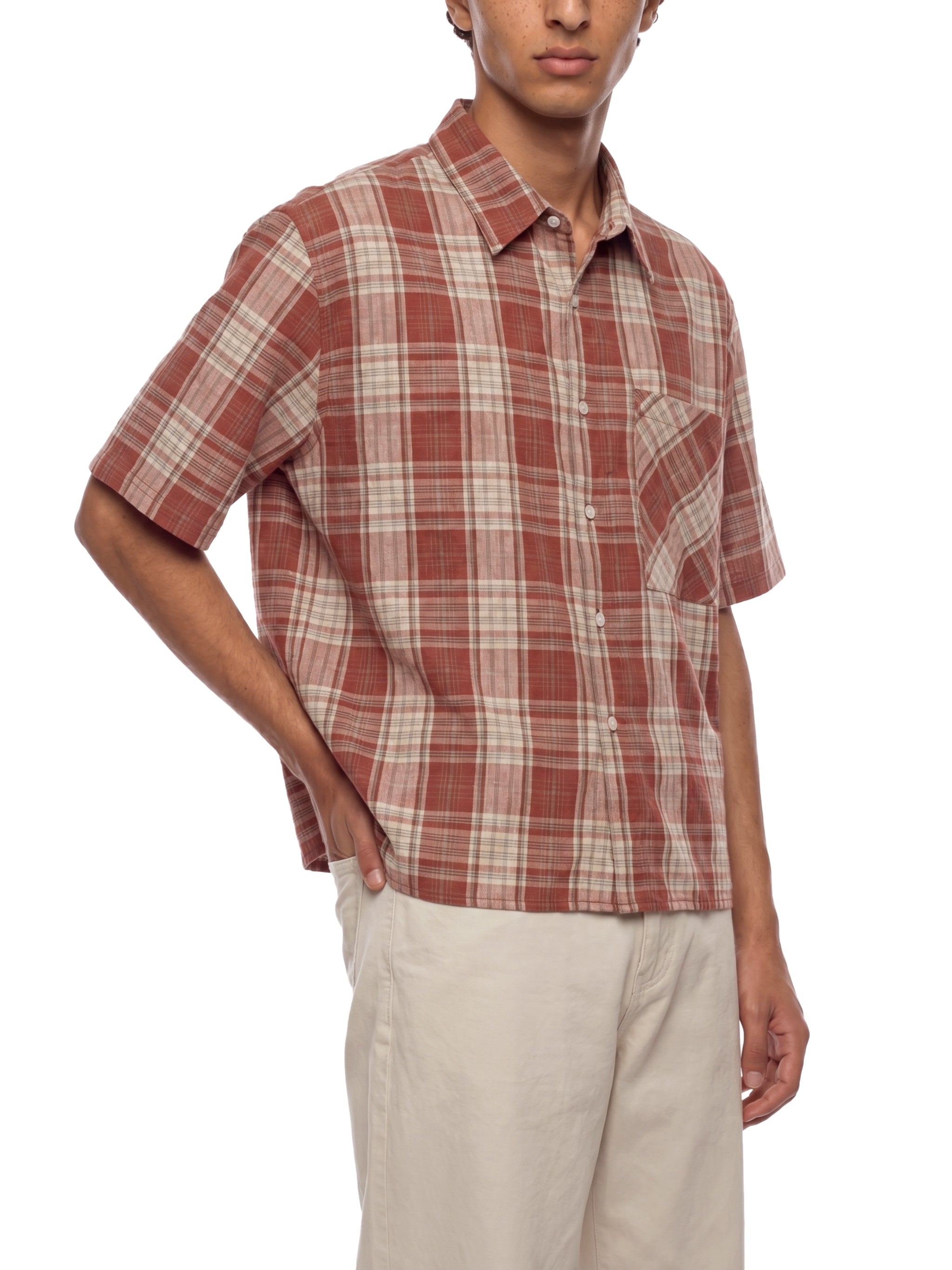 World Of Rock Unisex Plaid Boxy Short Sleeve Shirt