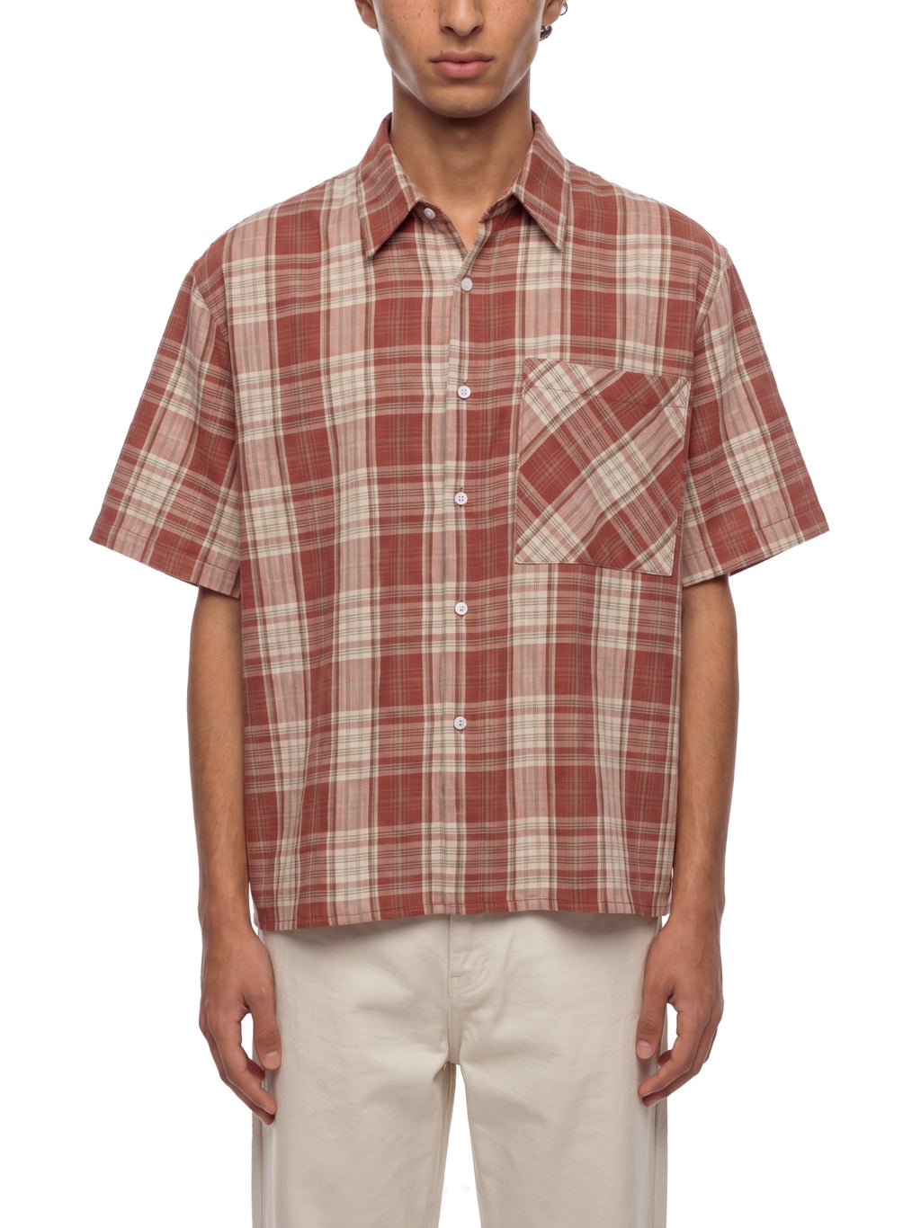 World Of Rock Unisex Plaid Boxy Short Sleeve Shirt