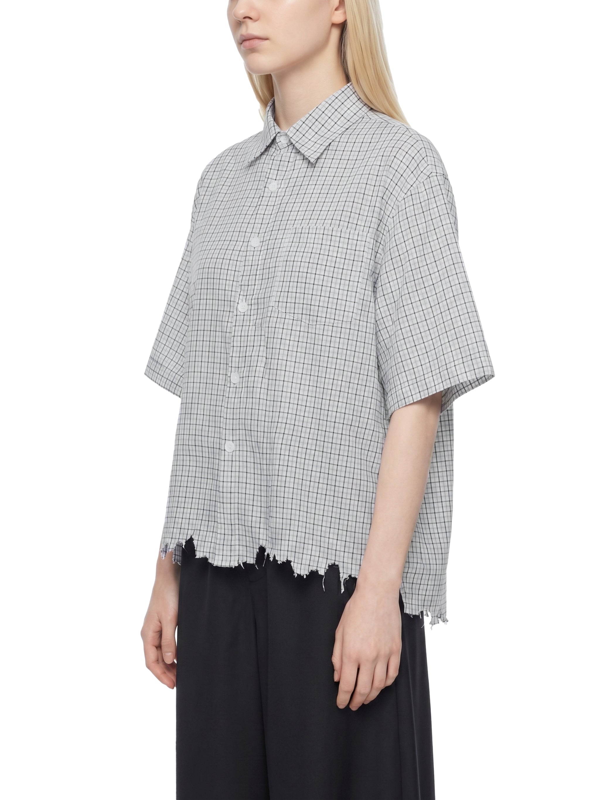 World Of Rock Unisex Distressed Plaid Boxy Shirt