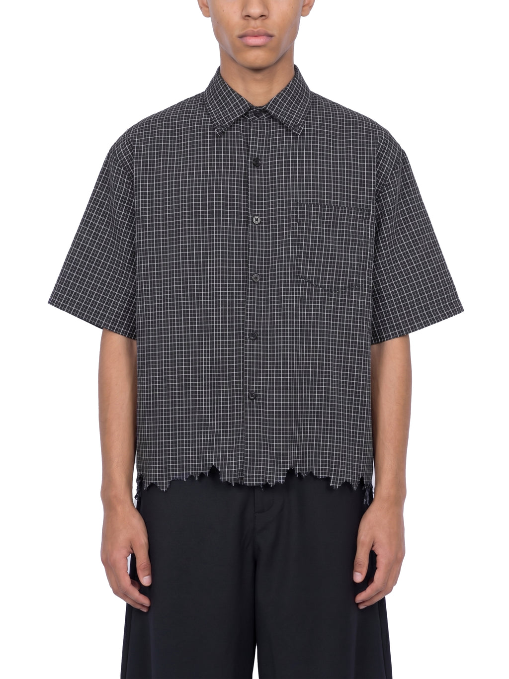 World Of Rock Unisex Distressed Plaid Boxy Shirt