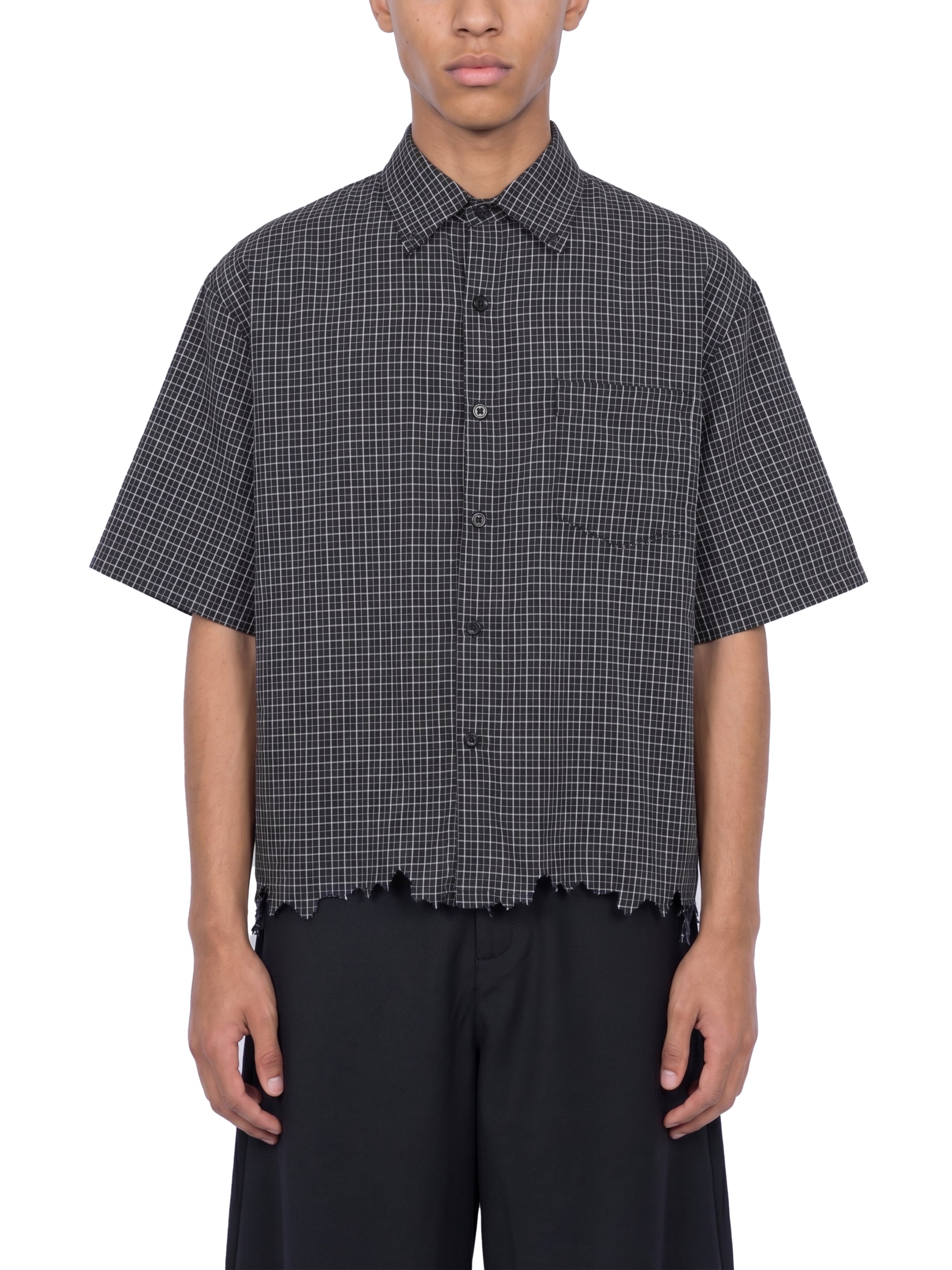 World Of Rock Unisex Distressed Plaid Boxy Shirt