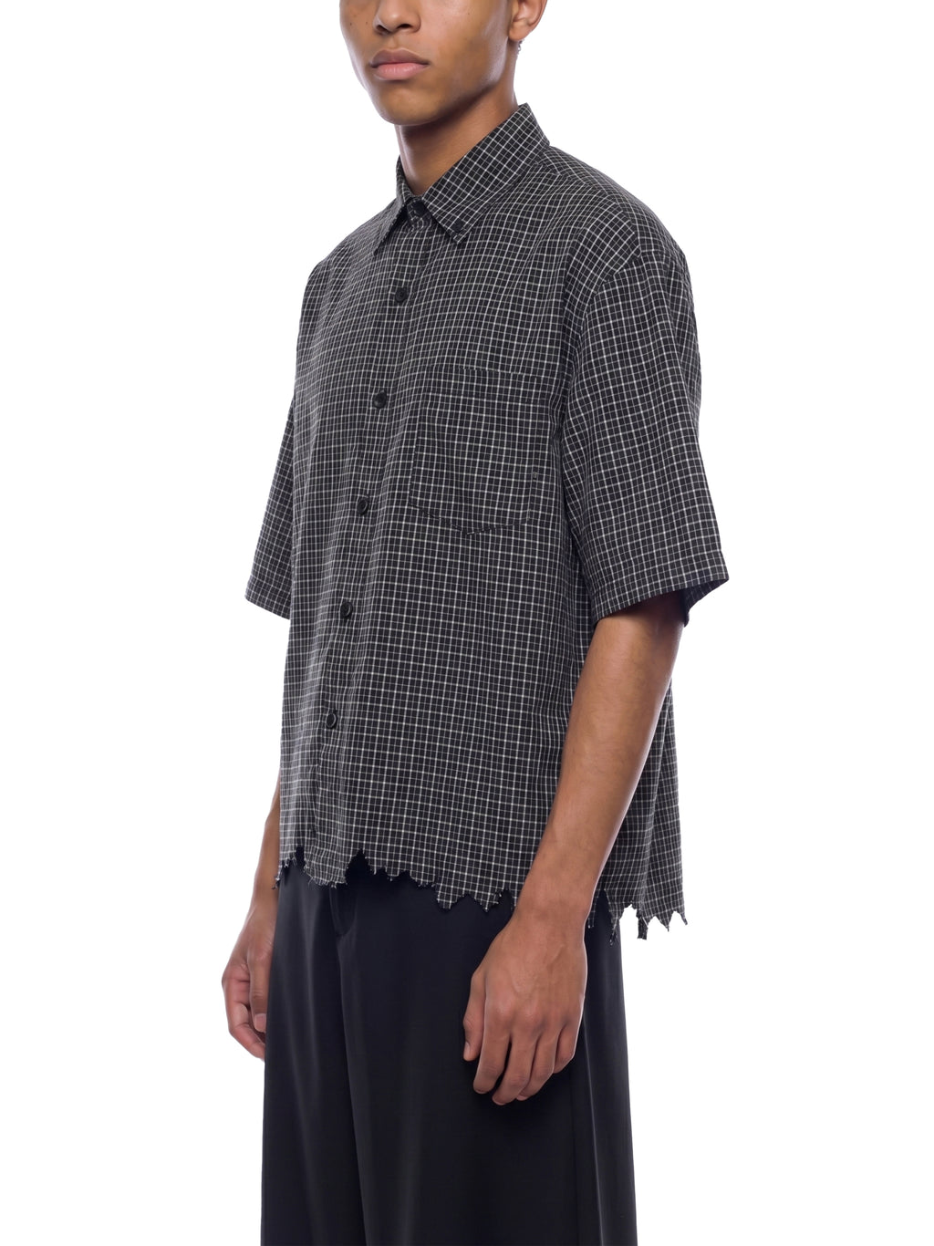 World Of Rock Unisex Distressed Plaid Boxy Shirt