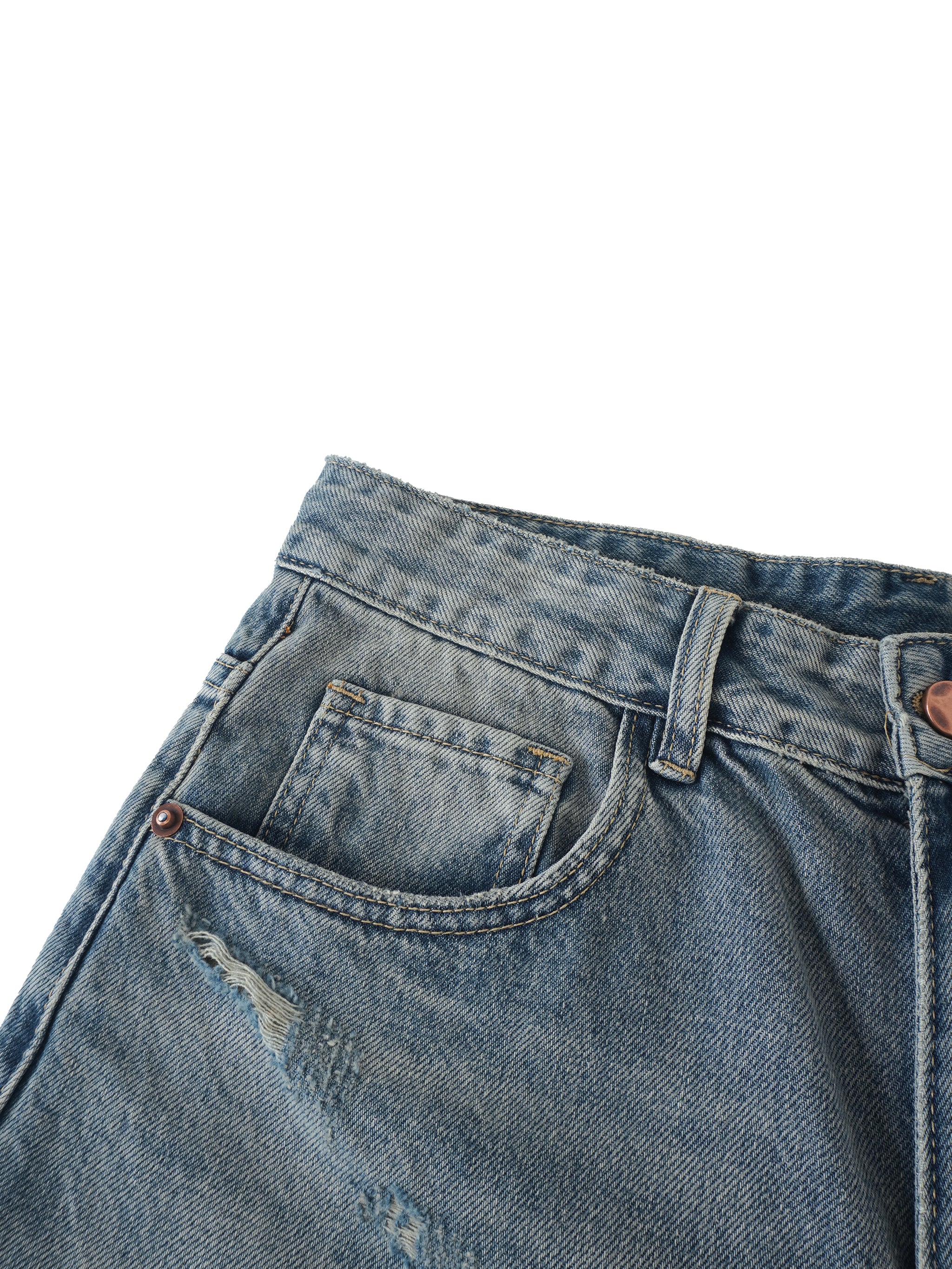 World Of Rock Distressed Barrel Leg Jeans