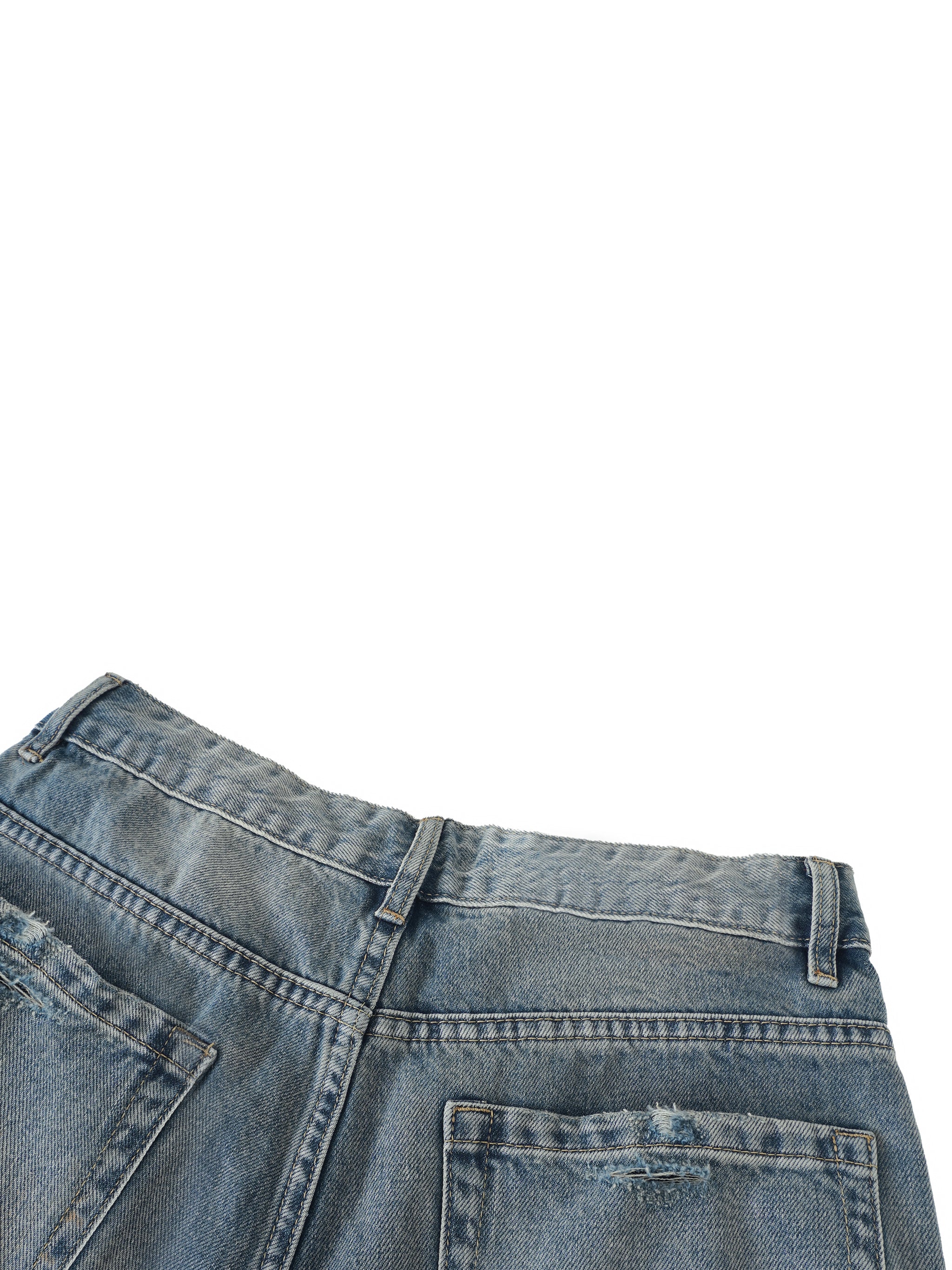 World Of Rock Distressed Barrel Leg Jeans