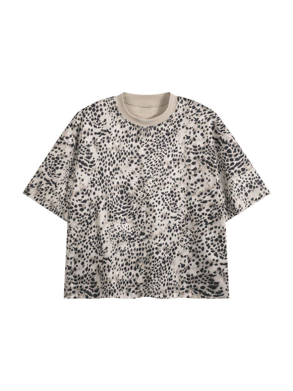 Leopard Print Boxy T-Shirt World Of Rock (NO IT'S NOT POLYESTER)