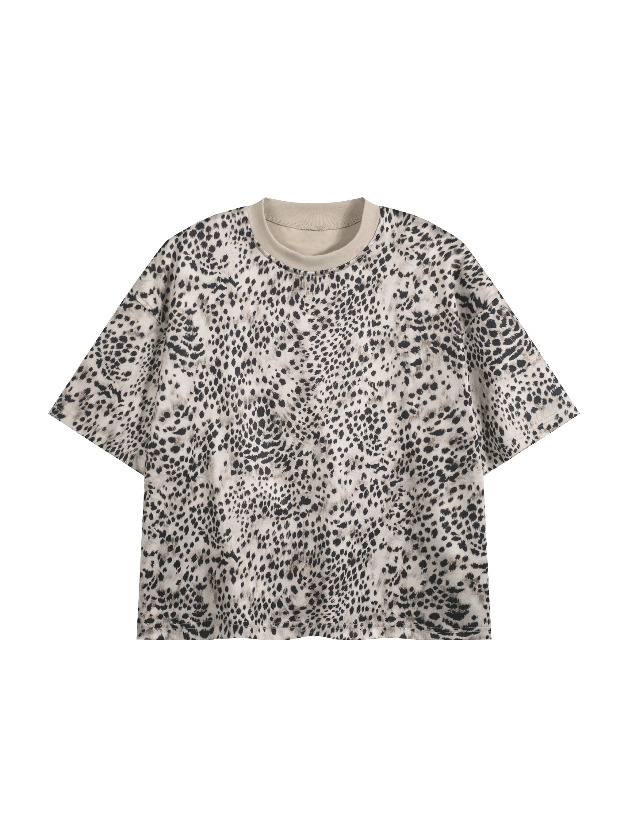 Leopard Print Boxy T-Shirt World Of Rock (NO IT'S NOT POLYESTER)