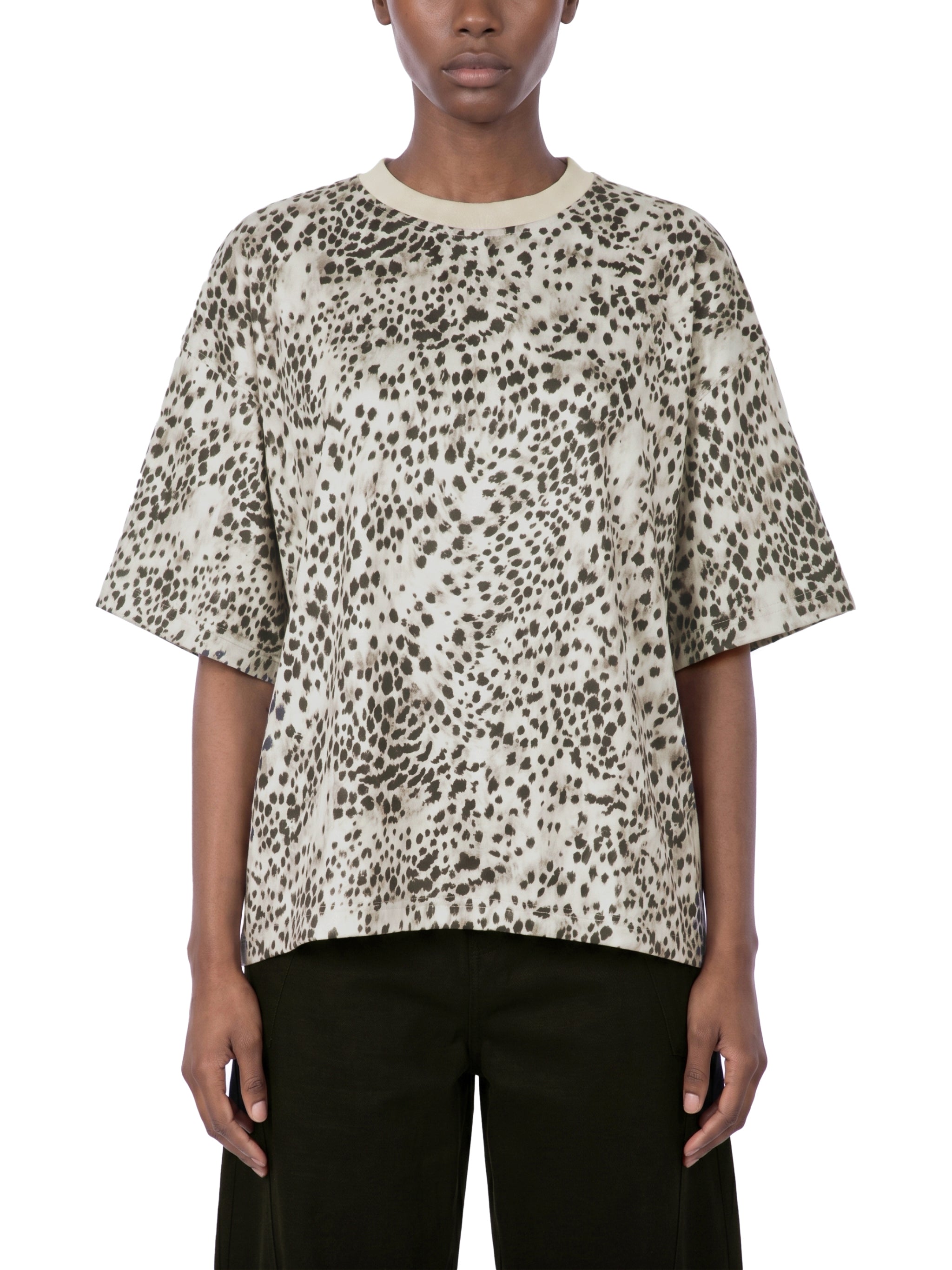 Leopard Print Boxy T-Shirt World Of Rock (NO IT'S NOT POLYESTER)