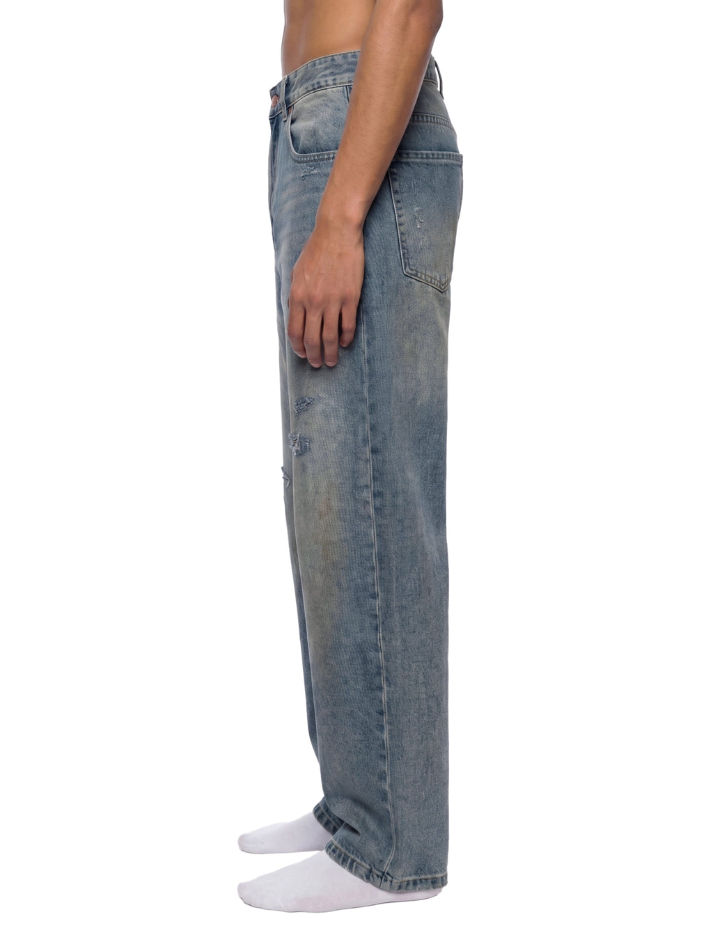 World Of Rock Distressed Barrel Leg Jeans