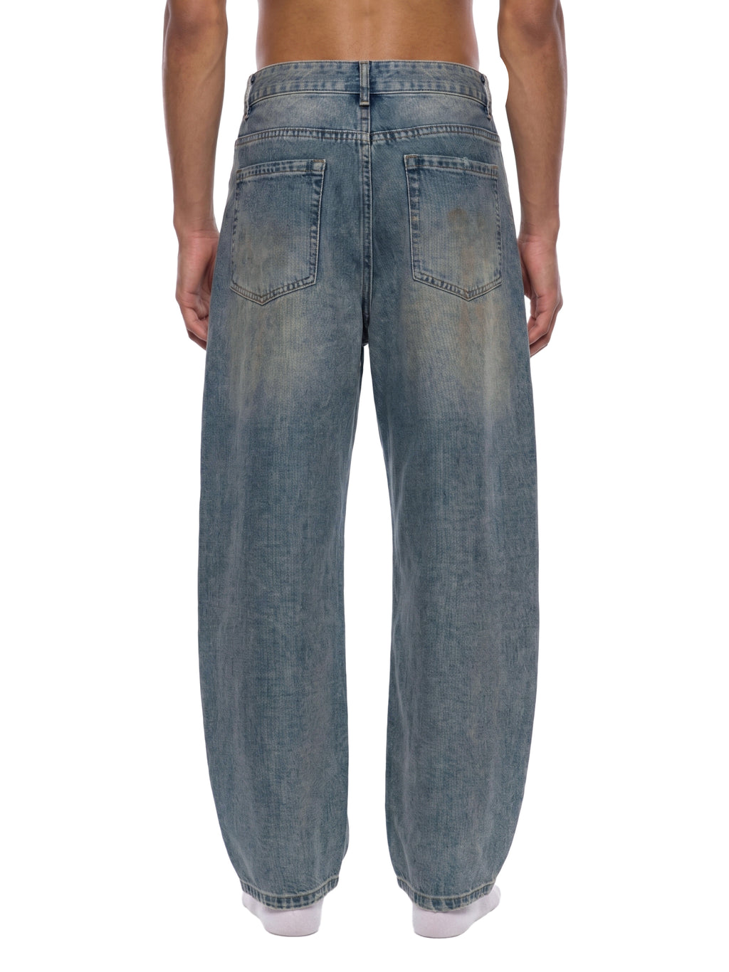 World Of Rock Distressed Barrel Leg Jeans