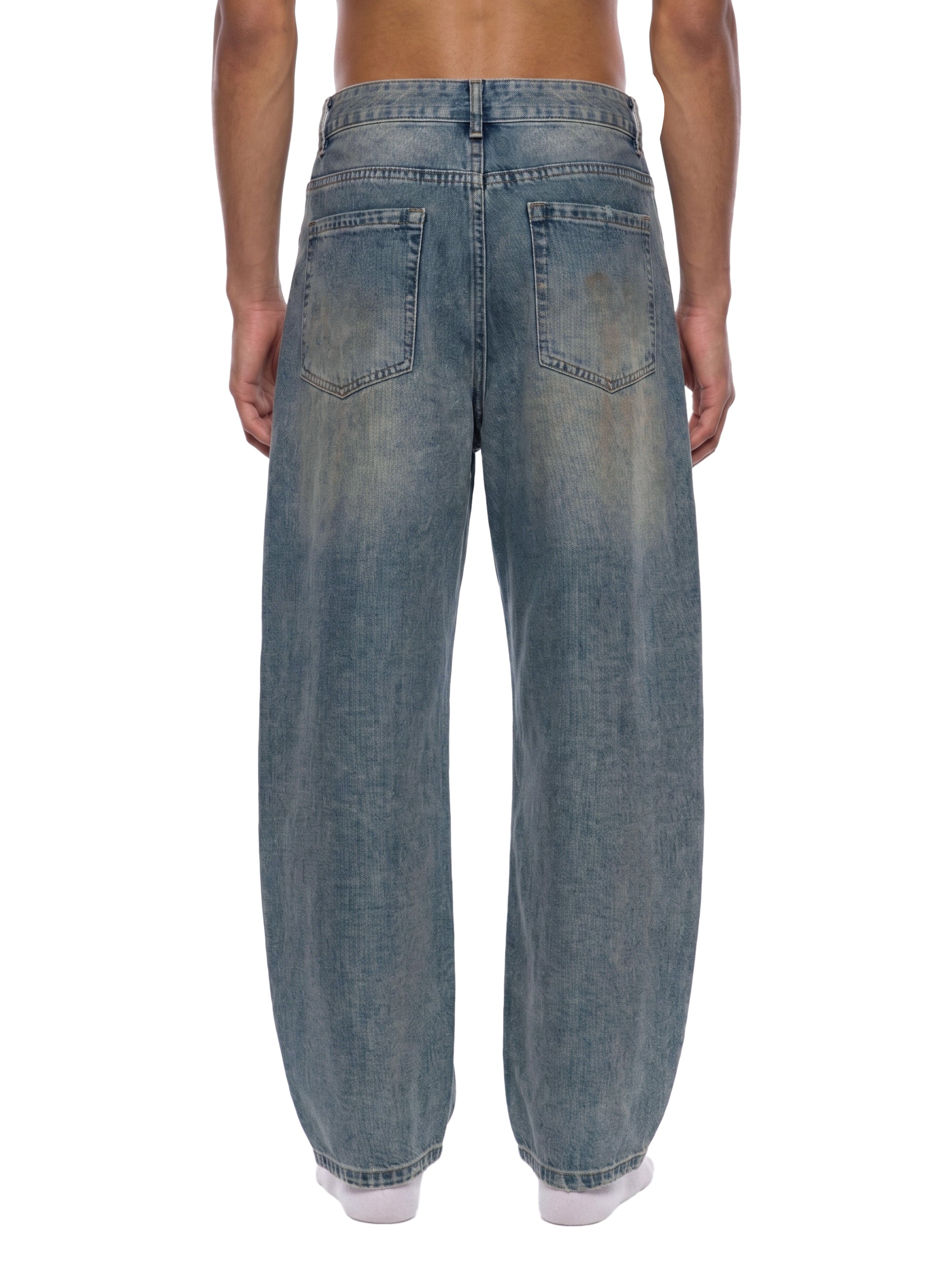 World Of Rock Distressed Barrel Leg Jeans