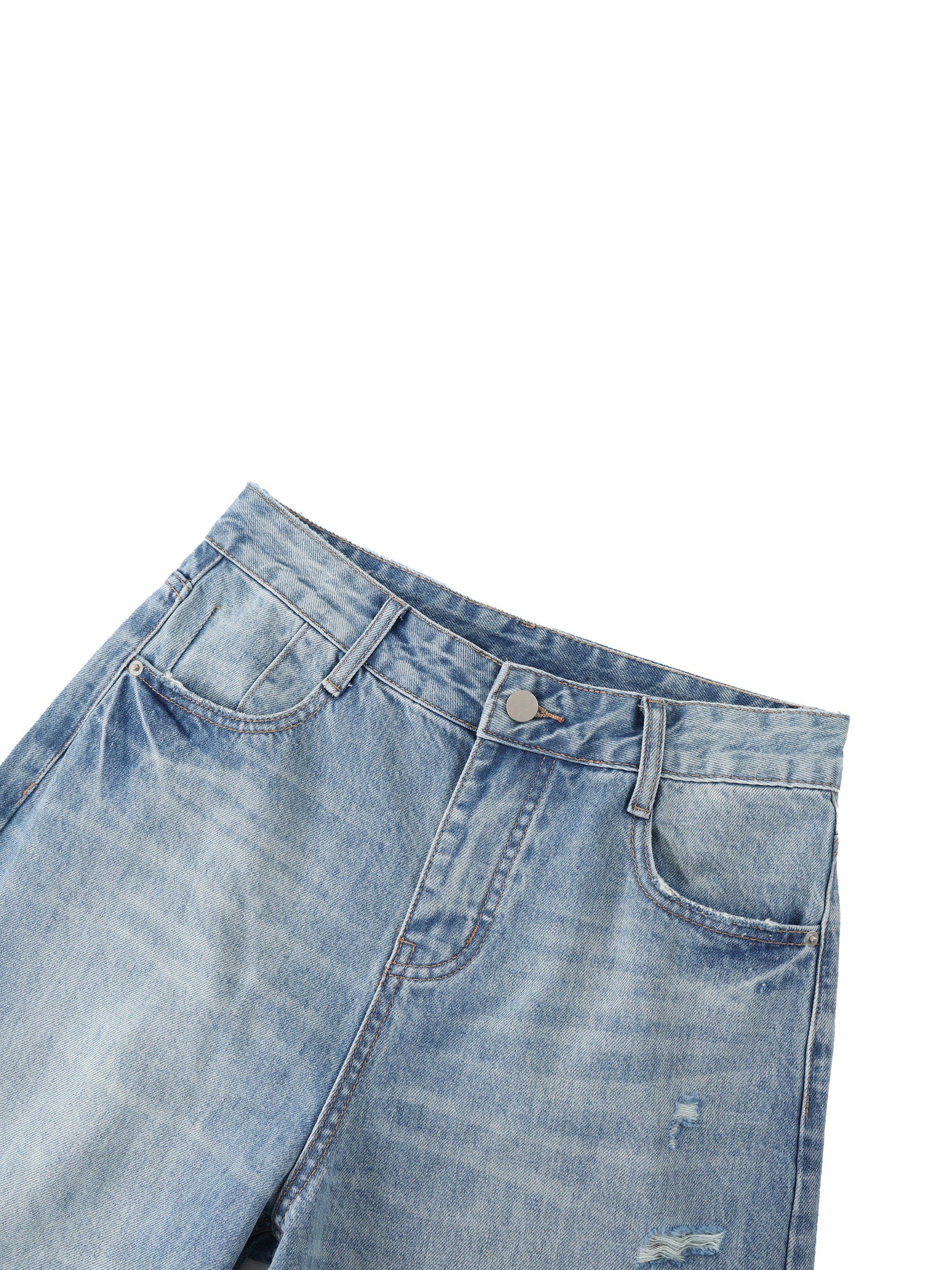 World Of Rock Distressed Wide Leg Jeans