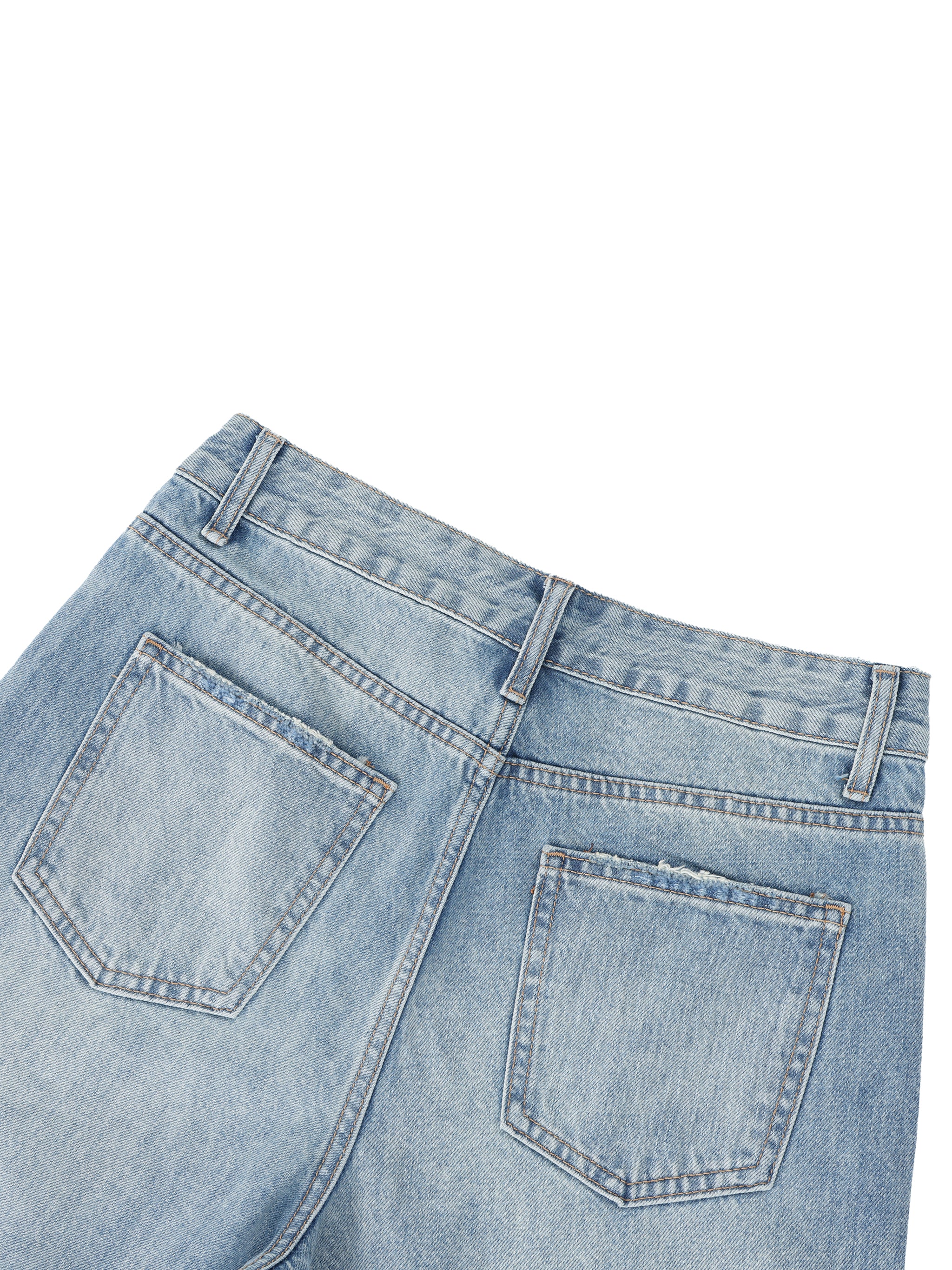 World Of Rock Distressed Wide Leg Jeans