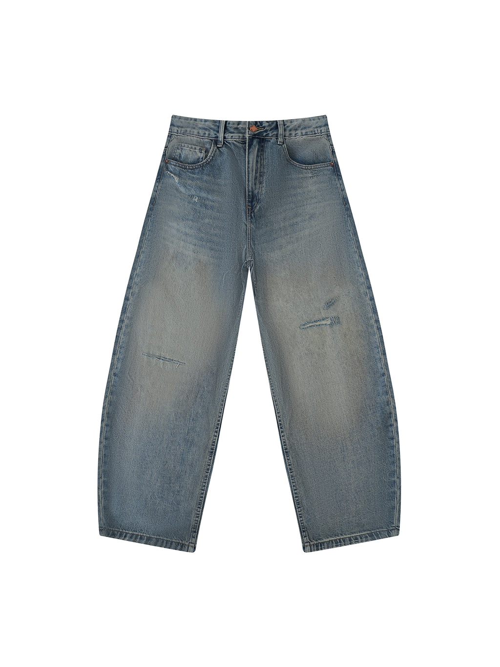 World Of Rock Distressed Barrel Leg Jeans